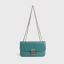 2024 Custom Pu Vegan Leather Women Chain Shoulder Bag Handbag Handles Luxury Leather Shoulder Crossbody For Ladies