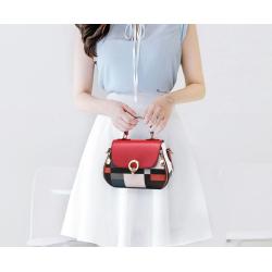 ZR713 Woman Bag Handbag Retro Lattice PU Fashion Female Hasp Portable Big Shoulder Bag Girl Versatile Tote Bag Shopping Party