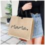KBW024 2023 Fashion Women Handbag Linen Women Bag Large Capacity Casual Shoulder Bag Fashion Letter Package