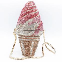 Handbag hand rhinestone ice cream clutch crystal purse evening bags