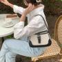 Wholesale Spring High Quality Trendy Shoulder Bag Canvas Splicing Leather Tote Brown Fashion Underarm Bag for Women