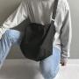 Large-Capacity Black White Canvas Messenger Bag Schoolbag Vintage Fashion Style Students Crossbody Bag Simple Shopping Bag