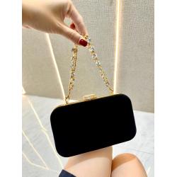 New Handbag Banquet Rhinestone Women Purse Velvet Clutch Bag Red Evening Bags For Ladies pochette femme