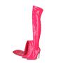 Stivali Donna Women Jelly Patent Leather Pointy Toe Stiletto Heel Over The Knee Boots Elegant Winter Thigh High Boots For Ladies