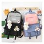 2023 New Four Piece Canvas Backpack Wholesale Backpack Bags Woman Ladies High Capacity Korean Women's Leisure Backpack