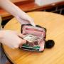Women's Coin Purse 2024 New Diamond Embroidery Pu Leather with Fur Ball Women's Wallet Small Card Case Casual Small Bag