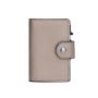 Custom leather pop up wallet card holder saffiano pattern metal wallet leather aluminum wallet