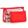 PVC Travel Toiletry Makeup Pouch Custom Logo Multicolor Clear Transparent Travel Zipper Cosmetic Bag Set