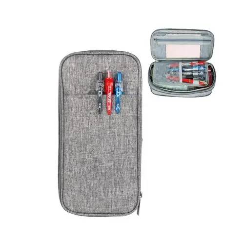 Large School Supplies Pencil Case Pouch Grey Pen Pencil Bag for Kids elementary school students