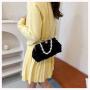 HR667 Women New Designed Dinner Clutch Handbag Fashion Rose Plush Embroidered Pearl Chain Shell Bag Ladies Luxury Party Bag