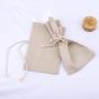 Eco-Friendly 100% Linen Lace Fabric Rice Tea Coffee Bean Storage Bag Organic Drawstring Linen Cotton Gift Packing Pouch