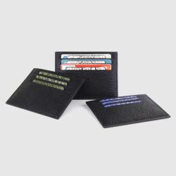 ODM Dompet Newest Design Genuine Leather Card Case Smart Wallet With Leather Lace In Real Unisex Slim Credit Card Holders