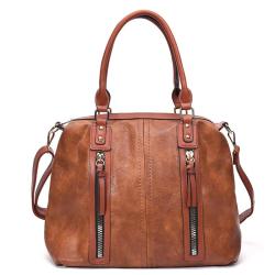 OEM ODM 2024 Wholesale Vegan Leather Purses And Handbags With Stylish Zippers Design For Trendy Women