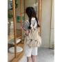 XL060 Lightweight Pleated Nylon Shoulder Bag Large Capacity Drawstring Back Shoulder Bag Korean Japanese Style Backpack