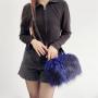 Winter women's plush tote handbag imitation raccoon fur European and American crossbody handbag fur bags