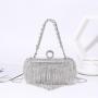 China rhinestone tassel dinner purse evening wedding handbags metal chain  evening clutch bags for women sac tendance 2024