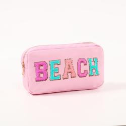 Custom Logo Makeup Organizer Women Nylon Cosmetic Bag Travel Wash Pouch Toiletry Bag Large Makeup Bag