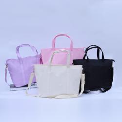 Keymay Free Sample Woman Large Beach Shopping Bag Shoulder Handbag Waterproof Nylon Tote Bags For College