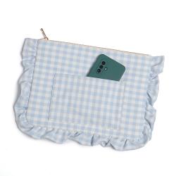 hot selling Ruffle Wrinkling cosmetic bag Factory wholesale can be customized logo flat make up bag