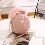 2024 Women's Plush round Small Bag Mini Crossbody Chain Bag with Single Strap Portable Embroidered Bag Wholesale