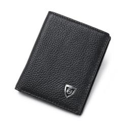 OEM184 Men Wallets Thin Name Engraving Genuine Leather MINI Men Purse ID Card Holder Classic High Quality Men Wallets