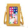 New Women's Retro Style PU Leather Mobile Phone Wallet Single Strap Solid Color Fashionable Single Handle Shoulder Bag