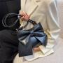 taschen New Fashionable Designer Women's Bags Custom Bow Pu Leather One-shoulder Underarm Bag Pure Color Cross Body Bucket Bag