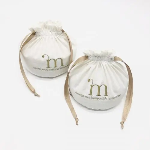 Custom Round Bottom Cotton Muslin Candle Soap Packaging Dust Bag Drawstring Natural Cotton Gift Candle Pouch