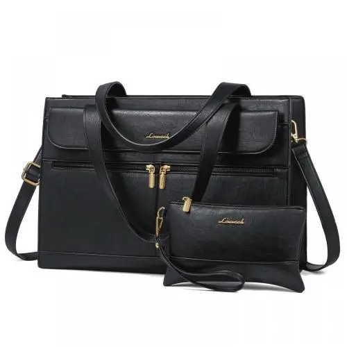 LOVEVOOK Custom 15.6 in Fashion Leather Computer Bag Briefcase Travel Office Ladies Handbag for Work Tote 2pcs/set Laptop Bag