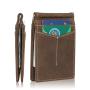 Customize Genuine Crazy Horse Credit Holder Wallet Genuine Leather Holder Card Wallets For Men With Money Clip