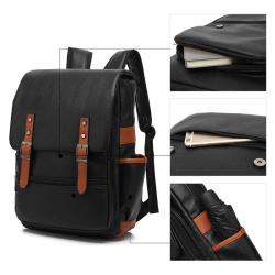 2024 Trendy Custom Men Pu Leather Backpack Bags Fashion Luxury Waterproof College School Backpack Back Pack