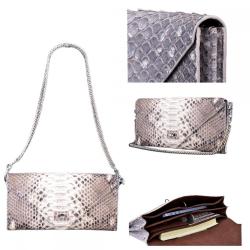 OEM ODM Customized Latest Designer Genuine Snake Skin Leather Fashion Evening Shoulder Handbag Envelope Clutch Bag