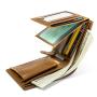 ZR606 Men Short Coin Wallet ID Card Holder PU Wallet Retro Square Buckle Grid Card Slot Casual Business Father's Day Purse Gift