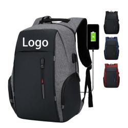ZF095 Customized Logo Business Laptop Bag Male Fashion Leisure Travel Shoulder Bag Oxford Cloth Waterproof Backpack USB Port
