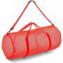 Gelory Custom Sports Mesh Duffle Bag Adjustable Shoulder Strap Oversized Gym Bag for Equipment Breathable Mesh Travel Bag