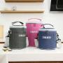 Customized Round Insulated Thermal Food Carry Bag Cooler Lunch Box Bag with Shoulder Strap