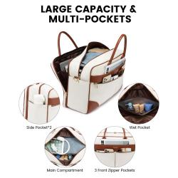 LOVEVOOK waterproof 4pcs Gym Duffel Bag for Men Women Weekender Travel Bag Carry On Overnight Duffle Bag with Laptop Compartment