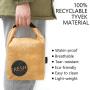 Collapsible Tyvek Material Reusable Brown Paper Lunch Bag Snack Tote Rectangle Lunch Box For Women