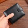 Men's Retro PU Leather Horizontal Wallet Large Capacity Multi-Card Zipper Change Bag Waterproof Cross-Border Credit Card Holder