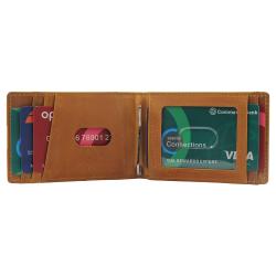 Slim Minimalist Genuine Leather Wallet Men's Leather Money Clip Bi-Fold Men RFID Wallet