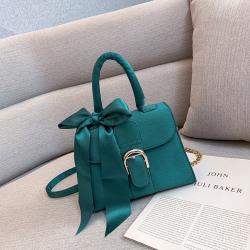 2023 Fashion New Women's Bag Velvet Solid Color High Quality Women's Shoulder Bag Casual Creative Bowknot Square Handbag