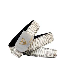 OEM Custom Luxury Trendy Real Genuine Snake Skin Leather Belt Designer Stainless Steel Buckles Casual Dress Waist Belts For Man