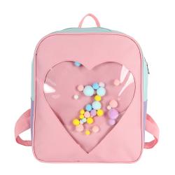 Trendy cute girl fashion oxford school bags ita bag with transparent window