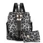 Lady Designer Bag 3 in 1 Pu Leather Cow  Leopard Print Pattern Backpack for Women Solid Colors Satchel Sling Purse Golden Zipper