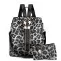 Lady Designer Bag 3 in 1 Pu Leather Cow  Leopard Print Pattern Backpack for Women Solid Colors Satchel Sling Purse Golden Zipper