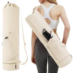Women Multifunctional Black Can Yoga Mat Storage Bag Carrier Yoga Mat  Backpack with Adjustable Strap