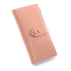 Ladies Korean Solid Zipper Long Wallets Student Mobile Phone Wallet Large-capacity Buckle Coin Purse carteras para mujer
