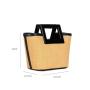 2022 Fashion Ladies Vintage Plastic Straw Beach Women Handbag Natural Bucket With Square PU Top Handle Clutch Ladies Basket Bags
