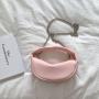 Women's Light Casual Small Single Shoulder Bag Metal Chain Solid Color Crossbody Bag Retro Soft Fashion Mini Clutch Bag Handbag