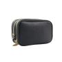 Custom brand double zipper pocket cosmetic bag slim portable make up accessories bag for travel